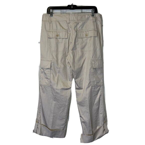 Tommy Hilfiger Cropped Low Rise Women’s Sz 10 Convertible Roll Up Tan Cargo - Picture 5 of 14